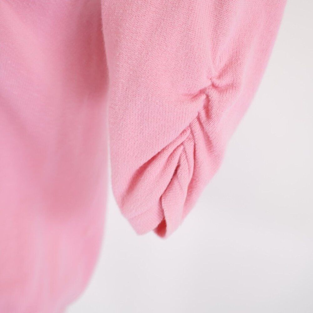 Tommy Hilfiger Medium Pink Button Cardigan Sweater with Long Sleeve With Ruching - Picture 3 of 8